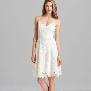 Vera Wang White Lace Midi Dress Size 2